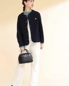 フリース ノーカラージャケット