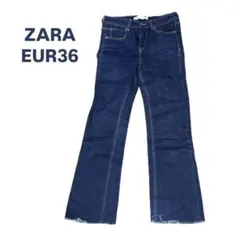 ZARA ダークブルー ブーツカットデニム