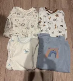 50〜60サイズ　新生児　カバーオール　ロンパース　4枚セット　冬用素材