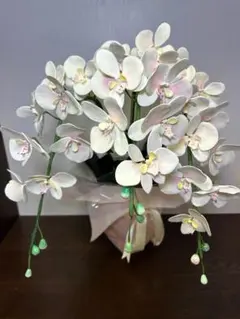 胡蝶蘭 造花 スタンド花 ホワイト 鉢植え - メルカリ