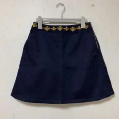 EVRIS エンブロイダリー デニム スカート (M) エヴリス