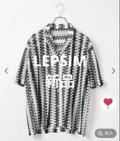 ◯LEPSIM レーシー柄シャツ 半袖 ブラックオフ　¥5,500のサムネイル