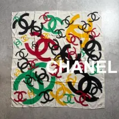 ビンテージCHANEL ココマーク 大判スカーフ グリーン - メルカリ