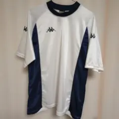 Kappa 半袖ウェア ホワイト/ネイビー 背番号あり