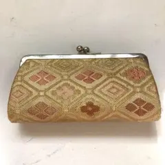 がま口型コインケース　金色　和柄