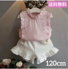 120キッズガール　ベビー子供服　兄弟姉妹　お揃い女の子ふりふりセットアップ　夏