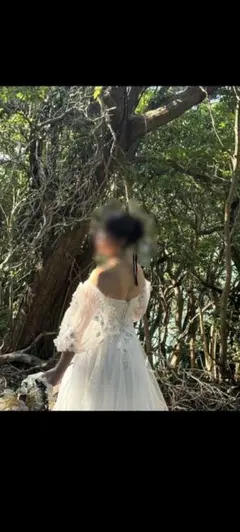 定価6万円】3way ウェディングドレス 取り外しパフスリーブ 前撮り