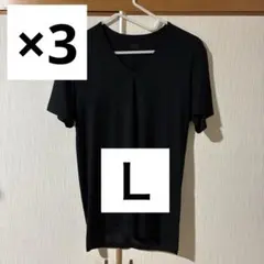 ユニクロ ヒートテック 半袖 メンズ ブラック L