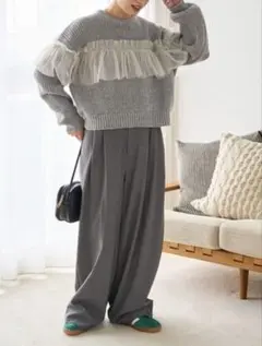 FREAK'S STORE フリル付きニットセーター