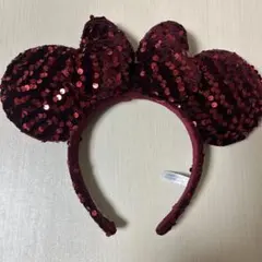 ディズニー カチューシャ スパンコール ボルドーのサムネイル