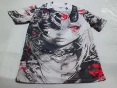 タトゥー　アート　ストリート　モノクロ　レッド　メンズ　Tシャツ　Ⅿサイズ
