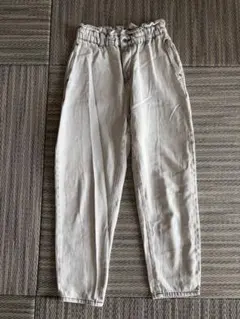 ZARA ペーパーバッグジーンズ ライトグレー