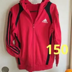 adidas 赤 フード付きパーカー150