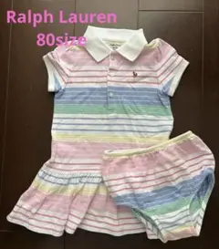 Ralph Lauren マルチボーダー ポロワンピース ブルマ付き 80サイズのサムネイル