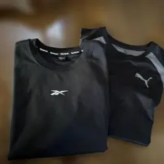 ReebokとPUMA Tシャツ ブラック 2枚160