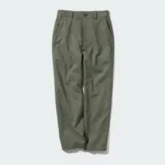 美品　UNIQLO リネンコットンテーパードパンツ　M カーキ