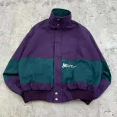 エ*ボ様 USA製　Swingster 企業刺繍　ブルゾン　古着　パープル　グリ