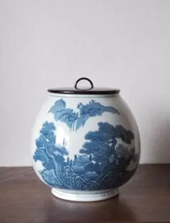 水指 染付 人物図 茶道具 - メルカリ