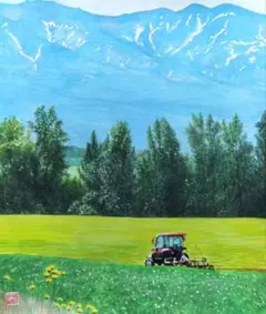 農業風景 水彩画 F10号サイズ