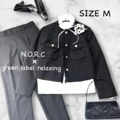 グリーンレーベル他 金釦ツィードジャケット他セレモニー3点セット ママスーツ M