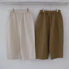 yarra リネン混起毛素材の８分丈パンツ