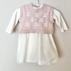 petit main プティマイン ⭐︎ワンピース さくらんぼのベスト付き⭐︎ 80