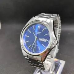 CASIO MTP-1239DJ クォーツ 腕時計 ブルー 新品電池 メンズ