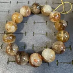 大玉美品　ブラウンリモナイトインクォーツブレスレット