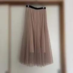 チュールスカート　ベージュ Mサイズ