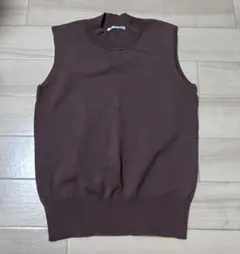 GU ノースリーブニット ブラウン M