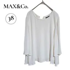 MAX&Co.　ビスコース　ブラウス　バック　タッセルリボン　ホワイト　Mのサムネイル