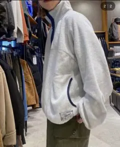 ニコアンド ソフトフリーススナップハイネックプルオーバー M ホワイト