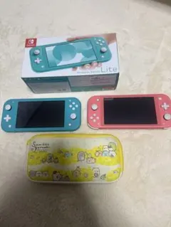 Nintendo Switch Lite ターコイズ・ピンク・専用ケース
