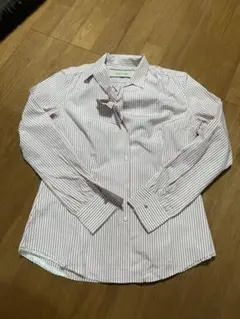 ポールスミスブラック　リボン付きストライプシャツ　ピンク　サイズ40