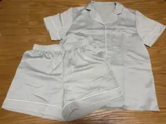 GU サテンパジャマ〔半袖&ショートパンツ］ライトグリーンのサムネイル