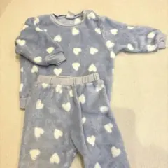 ハート柄フリースベビーパジャマ