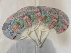 万博 大阪のれんめぐり　うちわ　地図　久保建英　河村勇輝