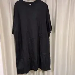 大きいサイズ★ブラック 半袖 ロングTシャツ 3L-4L