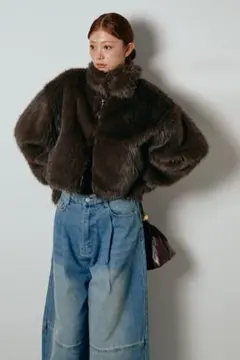 エコファーショート丈ブルゾン エシカ　ファーコート　ESICA ファー　コート