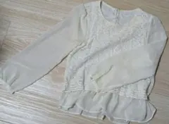 【未使用に近い】ロペピクニック レース ブラウス フリル オフホワイト