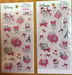 新品　Disney マリーちゃん　エポキシラメシール　2点 ラメシール　人気品薄