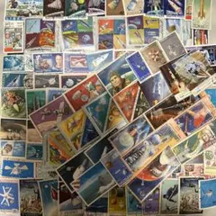 海外宇宙テーマ 使用済み切手 コレクション100種『宇宙船・衛星・宇宙飛行士他』