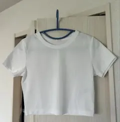 白 クロップド Tシャツ 半袖