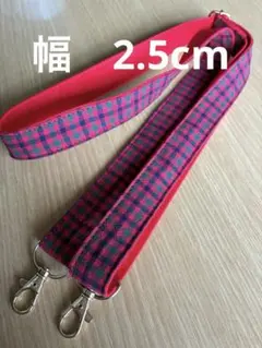 ファミリアチェックスマホショルダーストラップ帆布　ハンドメイド　スマホストラップ