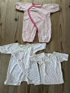 新生児肌着　カバーオール、ミキハウス　プチシュクレ3点セット