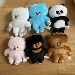 顔がギュッとしたくまのぬいぐるみ6個セット