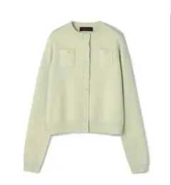 CABaN コットンカシミヤ クルーネックカーディガン ライトグリーン S