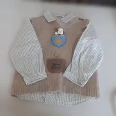 ファミリア ニットベスト110 シャツ100 セット