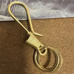 リング付 ツリバリ 真鍮 キーホルダー キーリング 小 フック