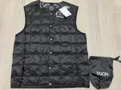 【新品】タイオン クルーネックダウンベスト 黒 L 収納袋付き